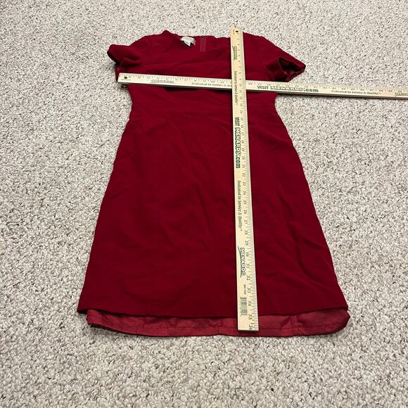 Talbots 100% Wool Jacket Dress Set Sz 8 Petite Cherry Red Business Casual Career - Picture 2 of 10